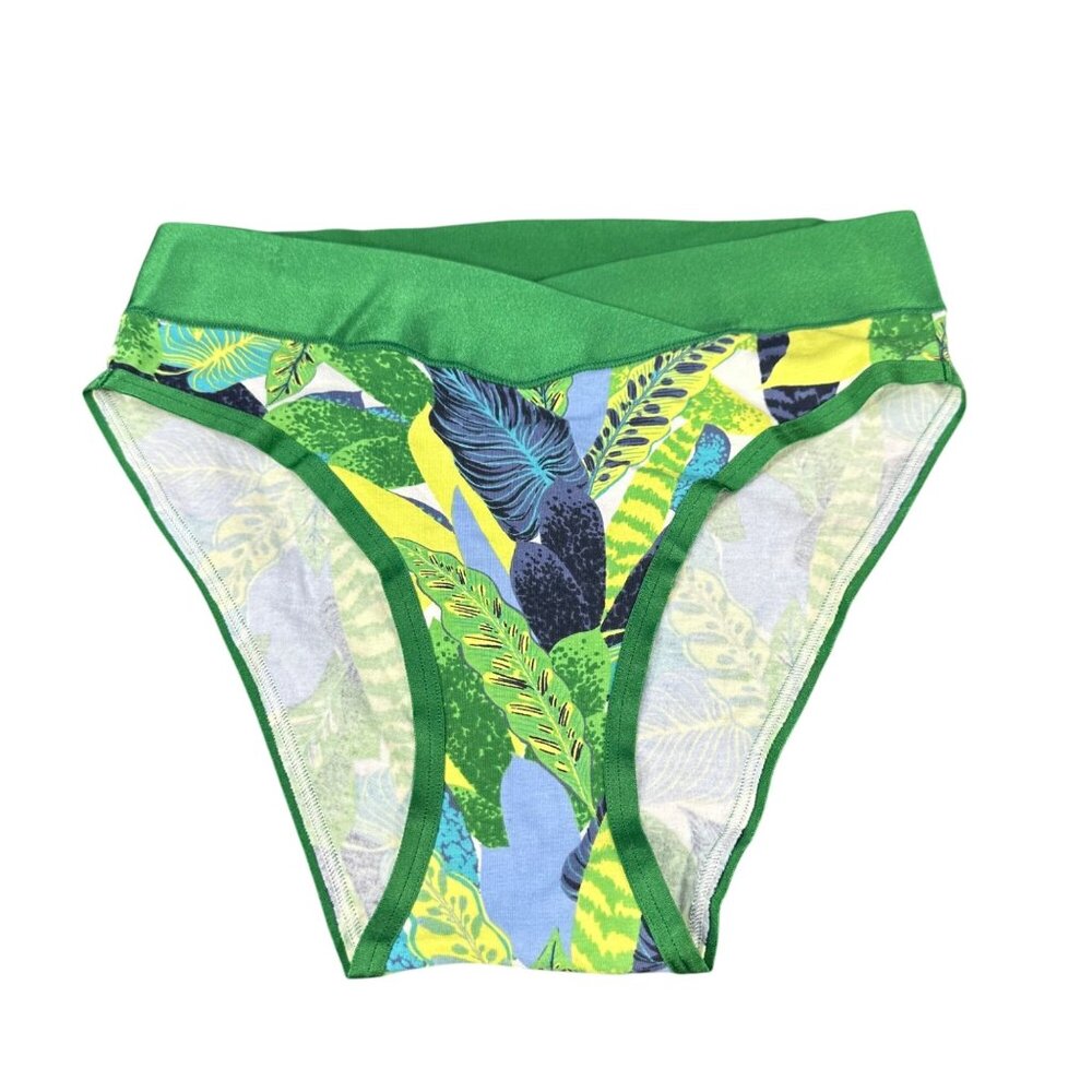 Aerie Womens Size Small Panty Bikini High-Cut Green Multicolor New Without Tags